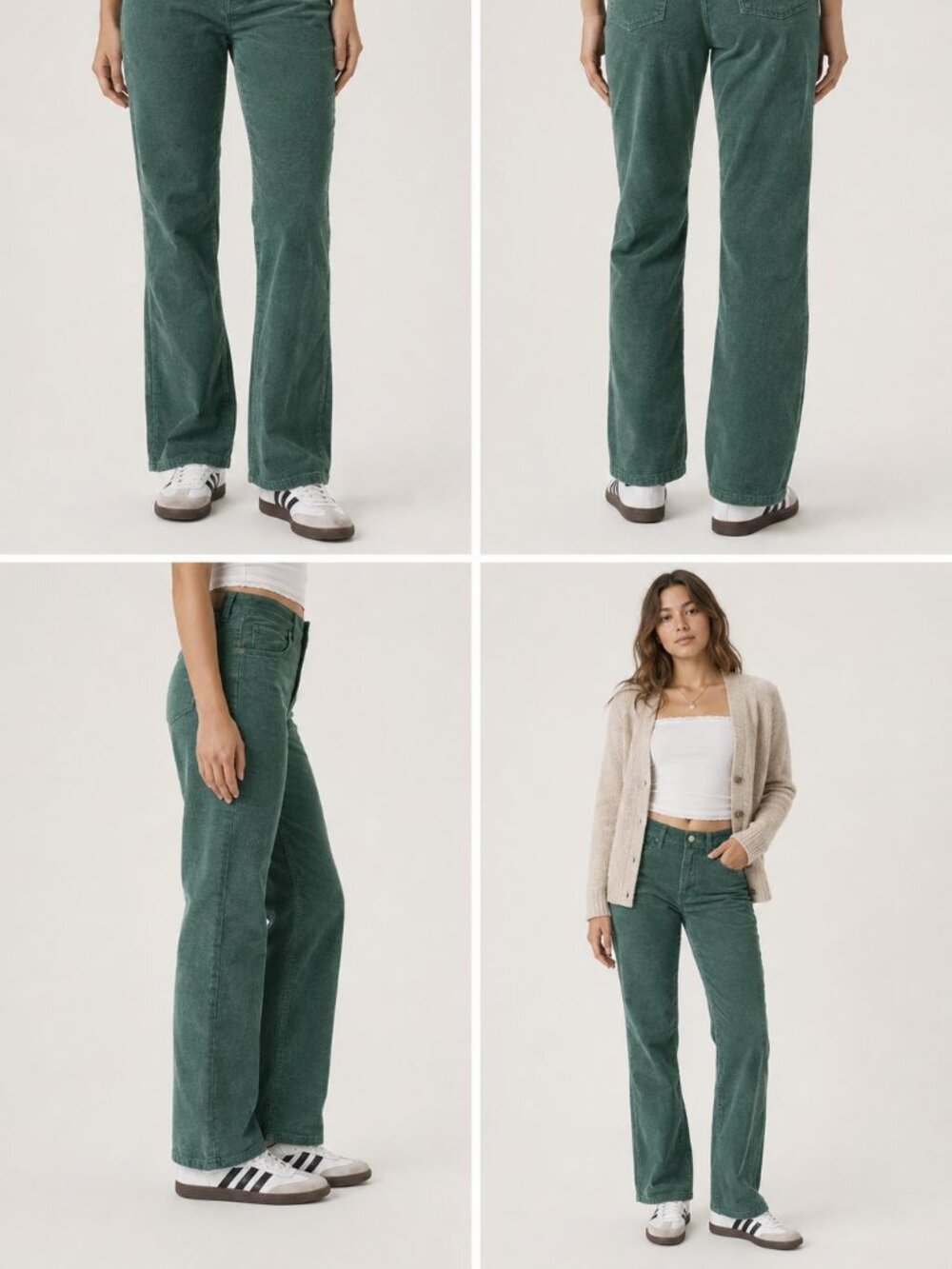 J.Crew 24P Forest Green Corduroy Straight Leg Stretch Pants Petite